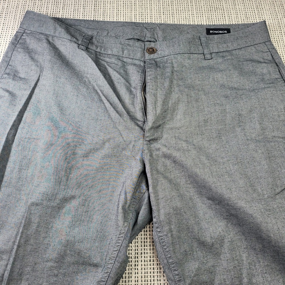 Bonobos Pants Men 38x30 Gray Flat Front Textured Chinos Dress Trousers 38/30